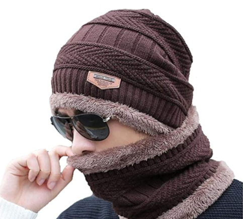 Unisex Wool Cap with Scarf